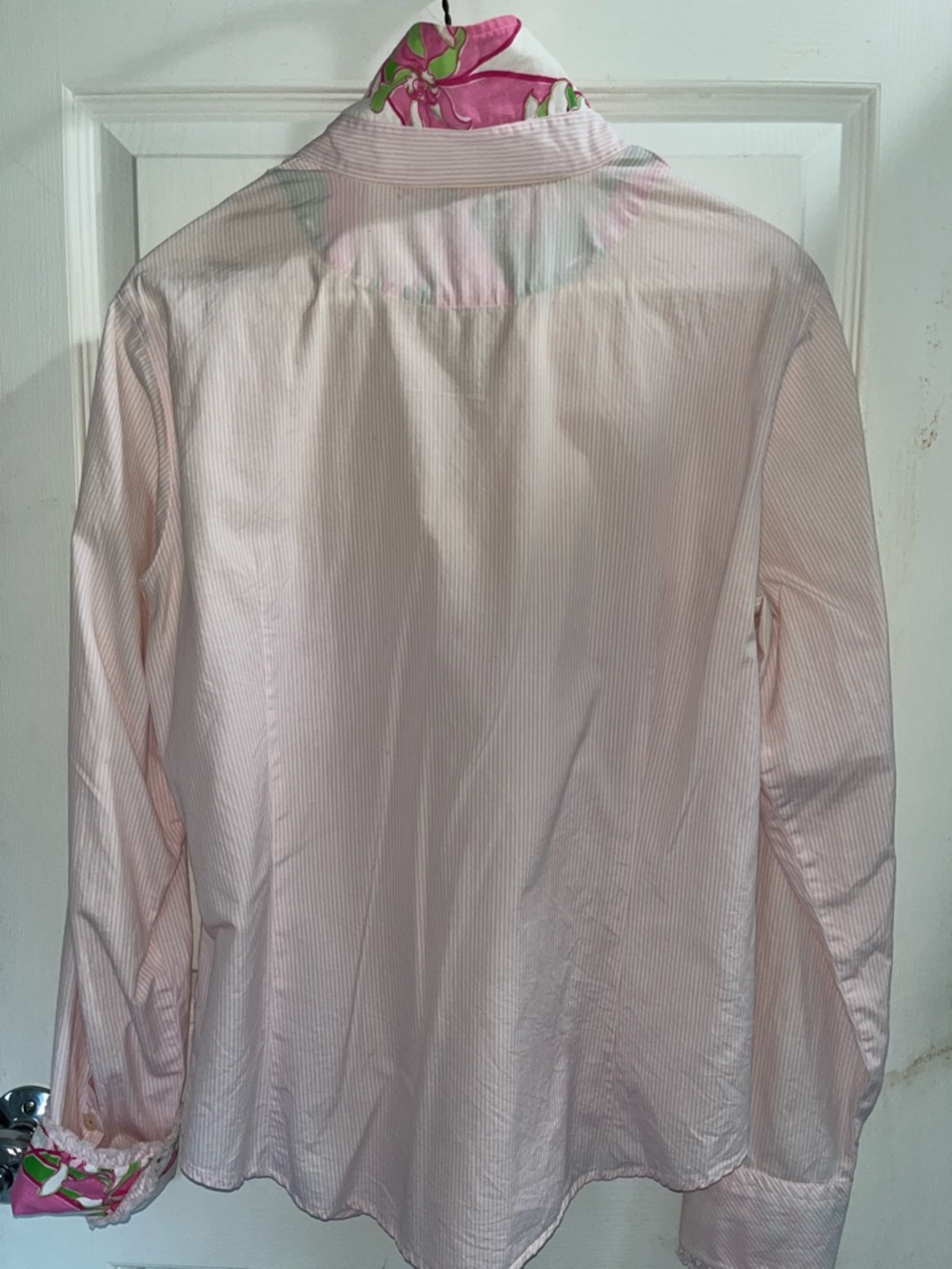 Lilly Pulitzer Ruffle Cuff Button Down Shirt | Blush Pink - Picture 4 of 4